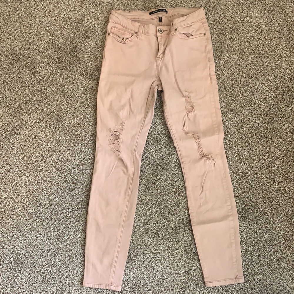 Light pink distressed Jeggings size 7